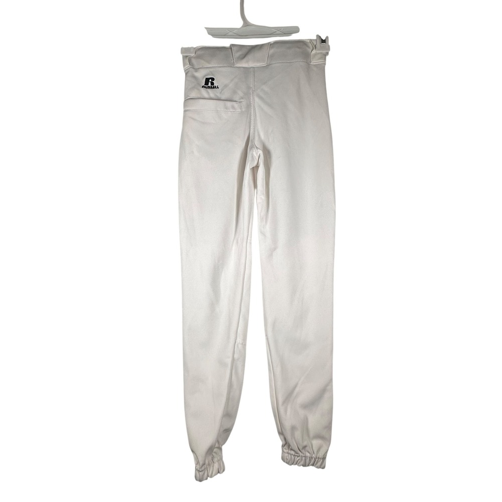 Russell Athletic Youth Small White Baseball Pants Double Knee Elastic Cuffs S - Picture 4 of 7